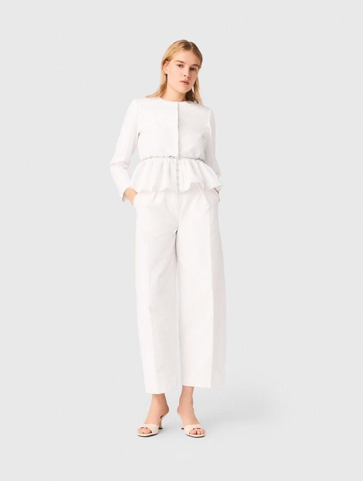 Cropped jacket with jewelled belt by MAJE