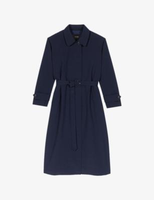Detachable-Hood Woven Trench Coat by MAJE