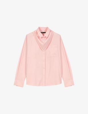 Detachable-Scarf Long-Sleeved Cotton Shirt by MAJE