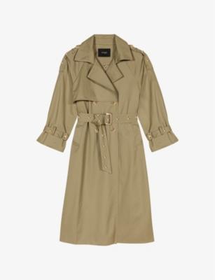 Double-Breasted Cotton Trench Coat by MAJE