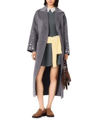 Double Faced Rhinestone Coat by MAJE