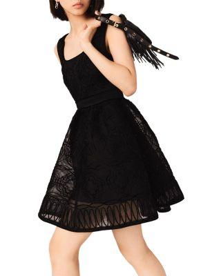 Embroidered Lace Skater Dress by MAJE
