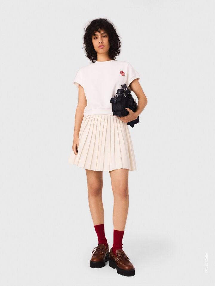 Embroidered fleece cropped sweatshirt by MAJE