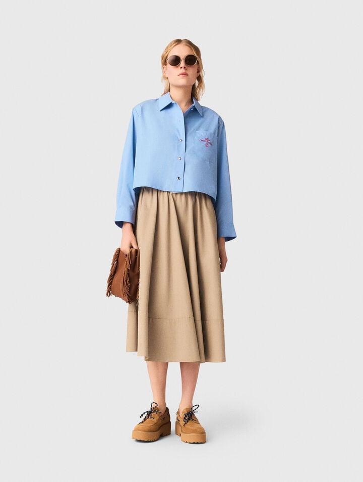 Embroidered shirt with pleated back by MAJE