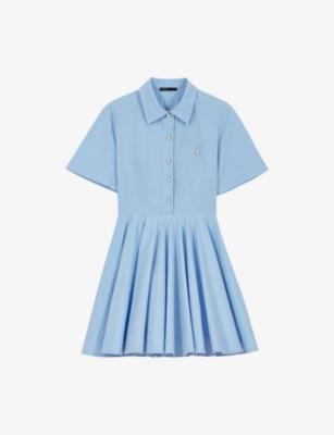 Flared Chest-Pocket Stretch-Cotton Shirt Dress by MAJE