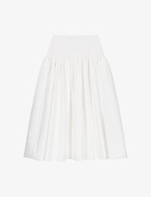 Flared High-Rise Taffeta Midi Skirt by MAJE