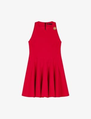 Flared Sleeveless Linen-Blend Mini Dress by MAJE