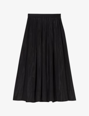 Flared-skirt high-rise woven maxi skirt by MAJE