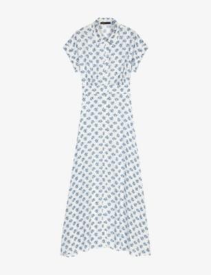 Floral-Print Short-Sleeved Woven Maxi Dress by MAJE