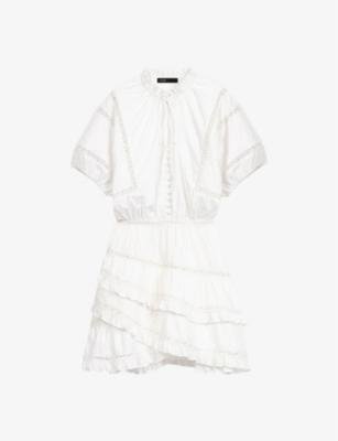 Guipure-embroidered cotton mini dress by MAJE