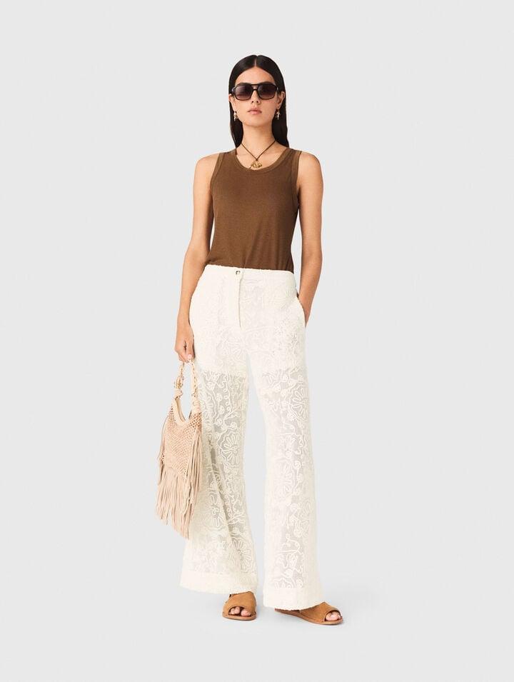 Guipure lace trousers by MAJE