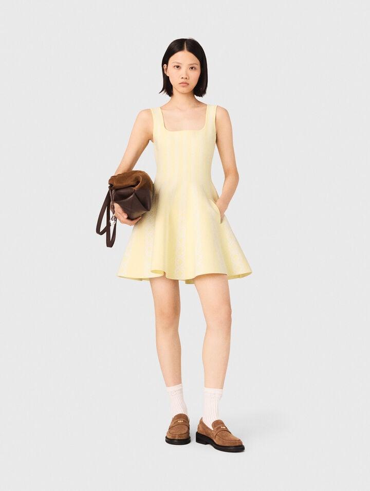 Jacquard knit short dress by MAJE