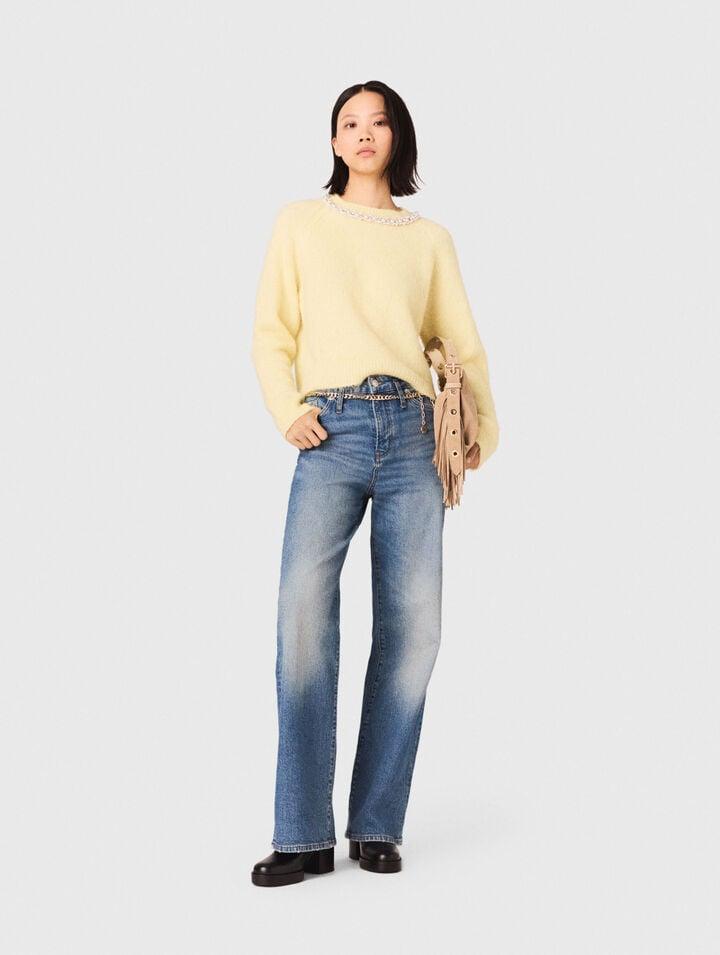 Jeans with chain-link belt by MAJE