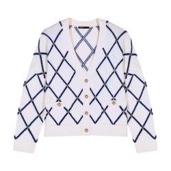 Knitted cardigan with diamond pattern by MAJE