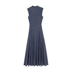 Knitted maxi dress with rhinestones by MAJE