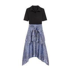 Layered-effect patterned dress by MAJE