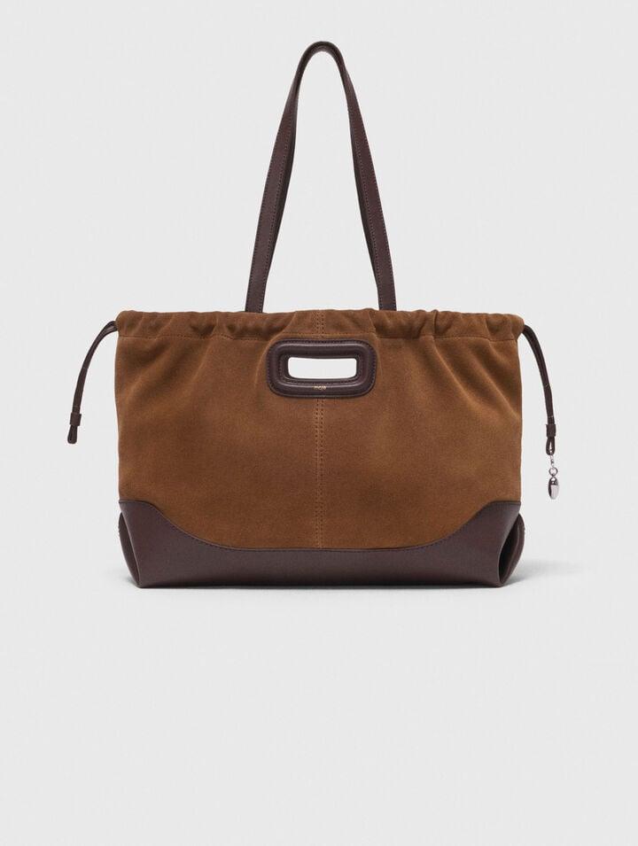 Leather and suede Milpli tote bag by MAJE