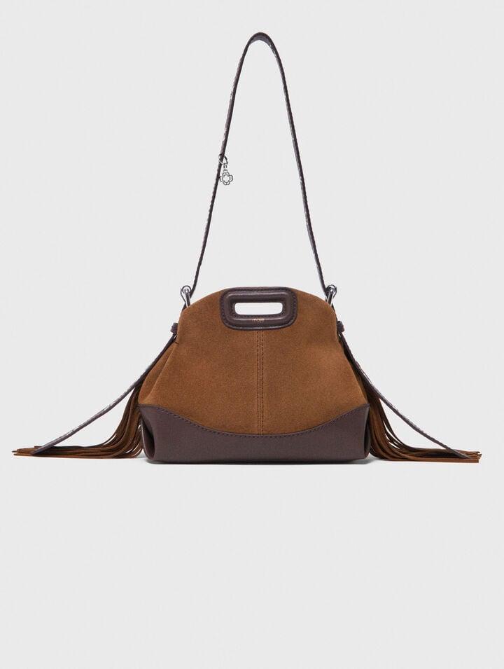 Leather and suede Miss M Mini bag by MAJE