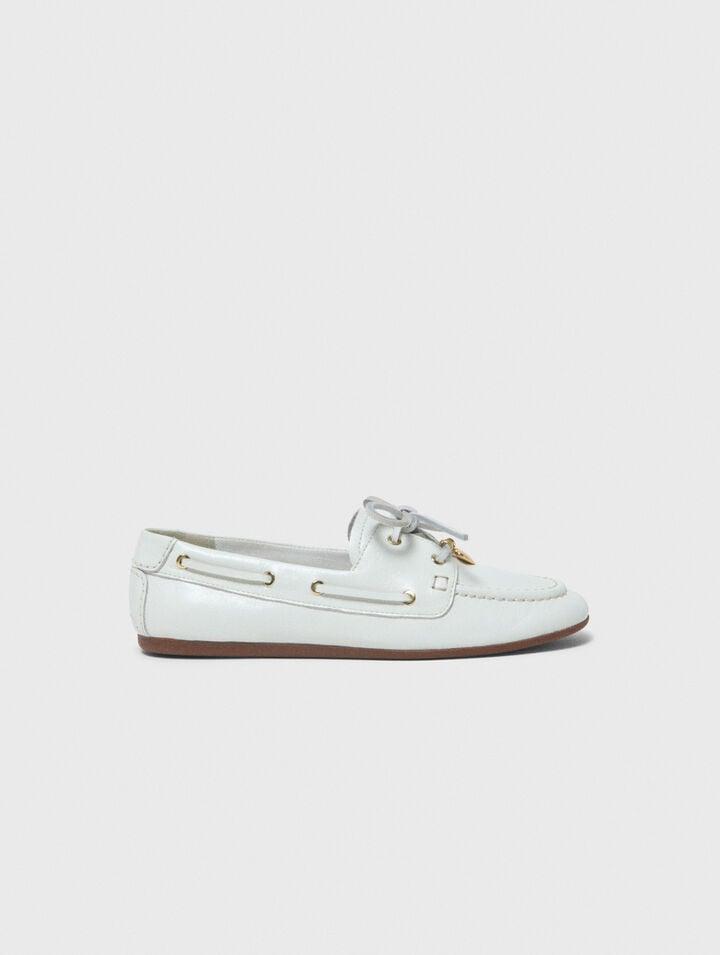 Leather boat shoes by MAJE