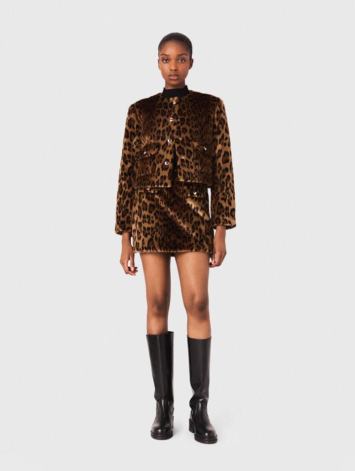 Leopard faux fur jacket by MAJE