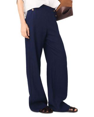Linen Blend Bridge Trousers by MAJE