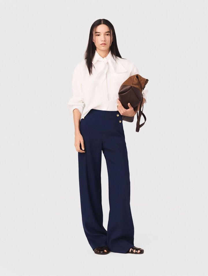 Linen-blend sailor trousers by MAJE
