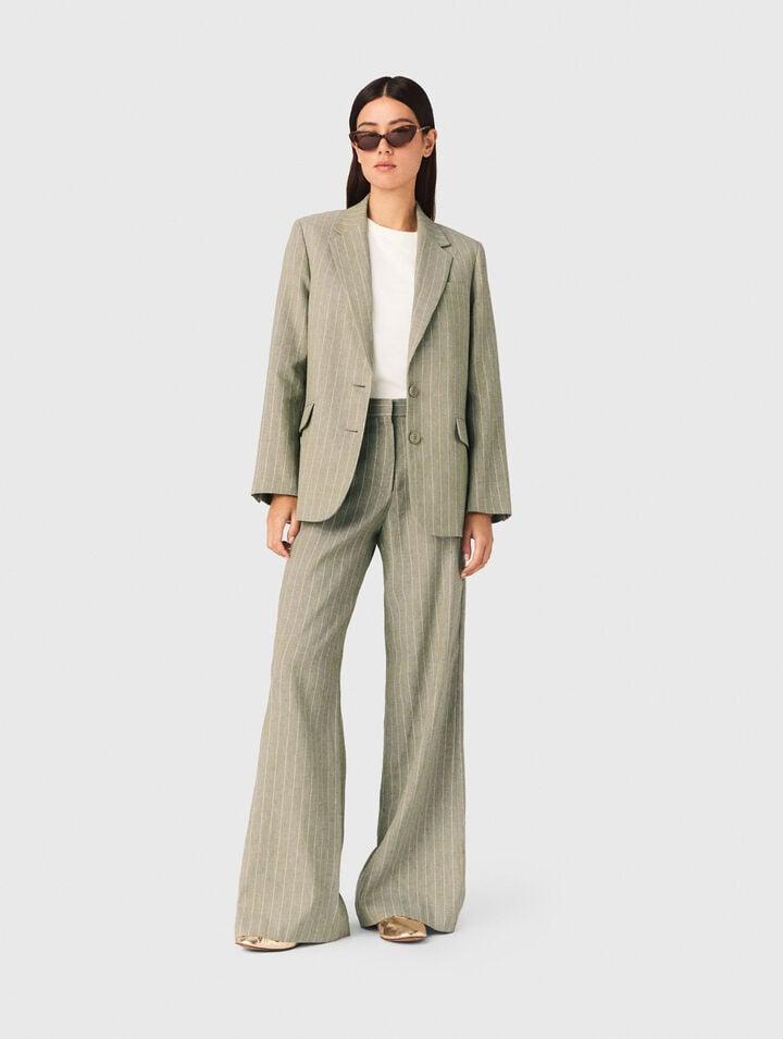 Linen-blend suit trousers by MAJE