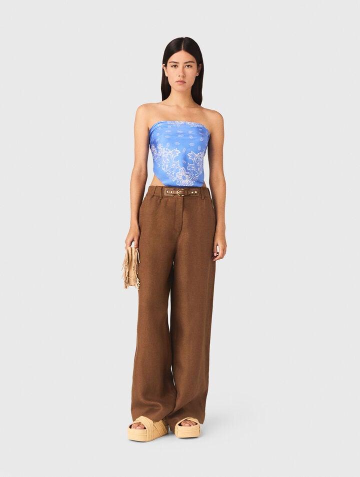 Linen-blend trousers by MAJE