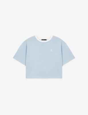 Logo-Embroidered Layered-Effect Cotton T-Shirt by MAJE