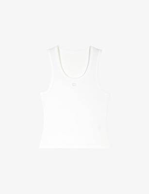 Logo-Embroidered Ribbed Stretch-Cotton Tank Top by MAJE