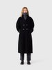 Long double-breasted wool coat by MAJE