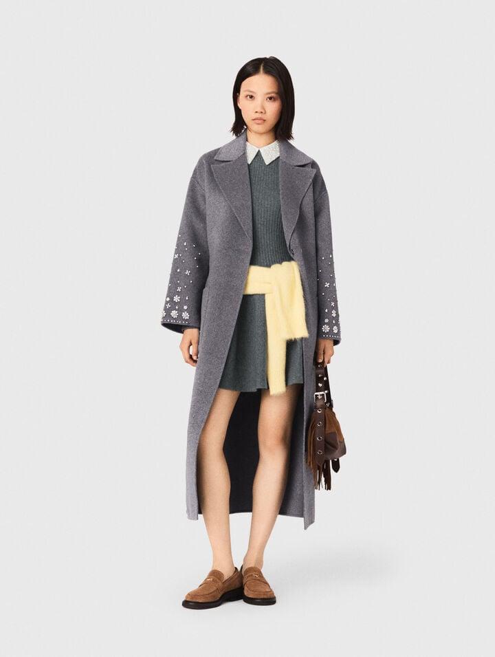 Long double-faced rhinestone coat by MAJE