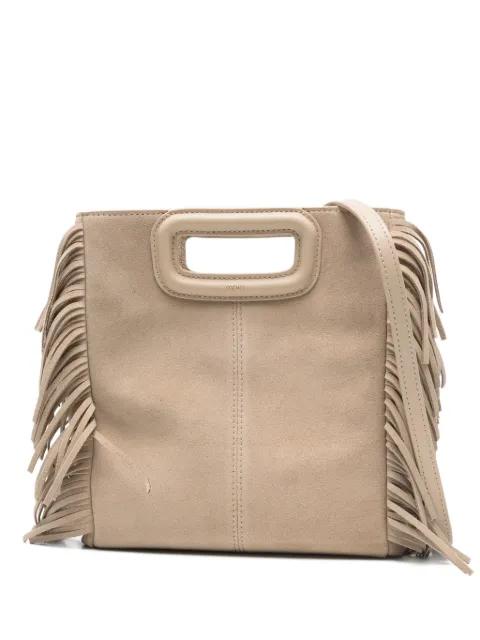 M fringed top-handle tote bag by MAJE