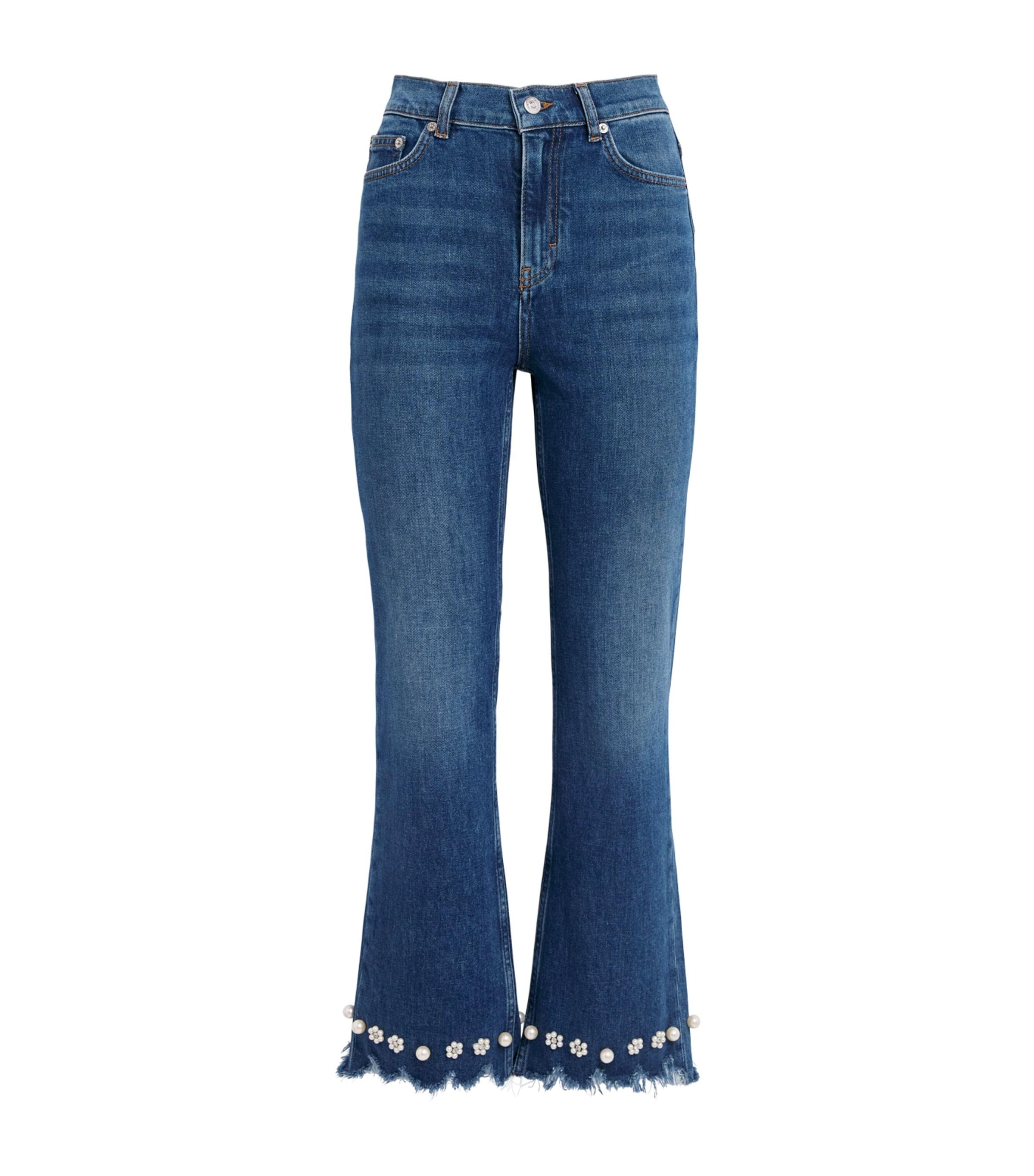 Maje Beaded High-Rise Flared Jeans by MAJE