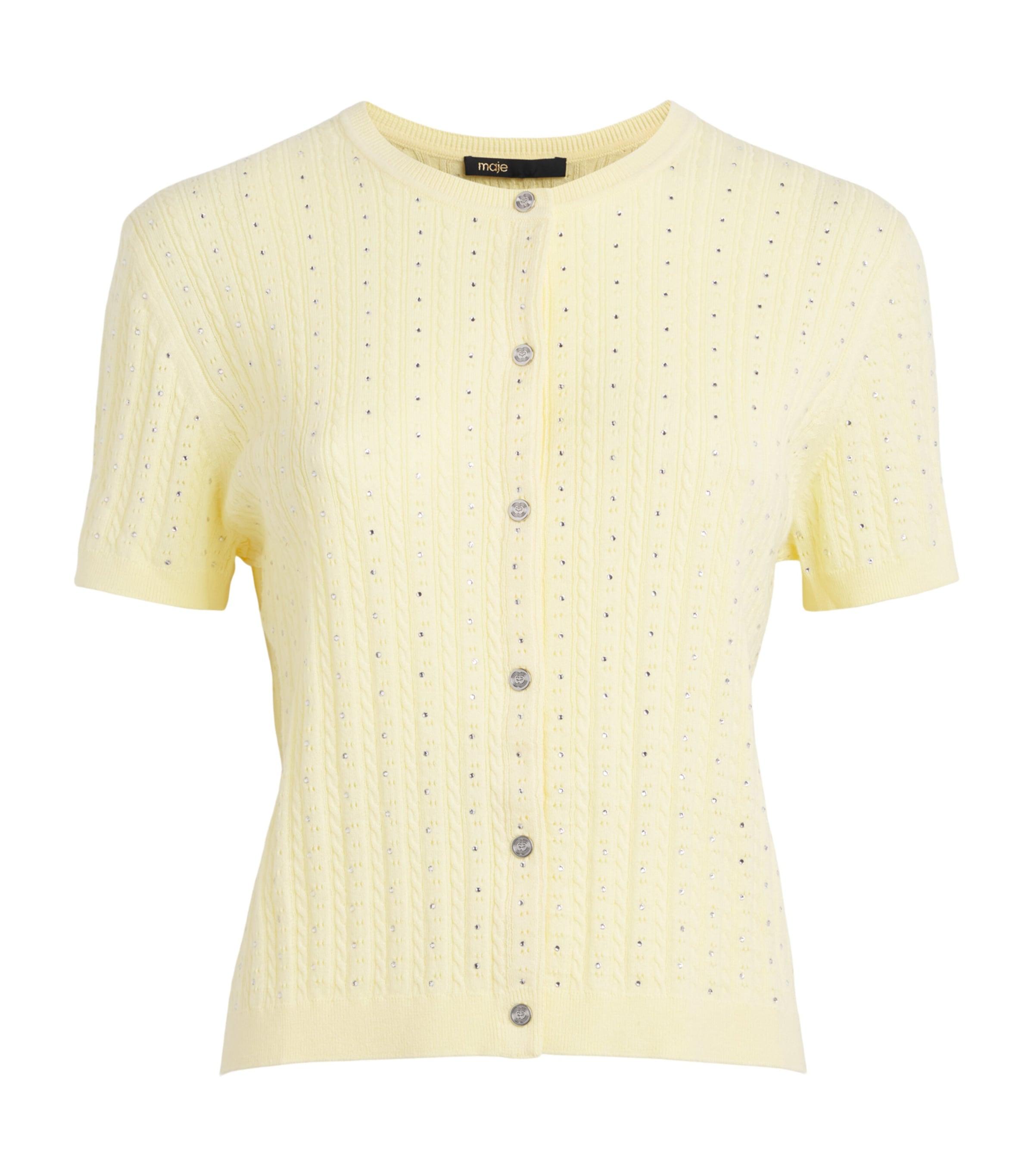 Maje Cotton-Blend Embellished Cardigan by MAJE