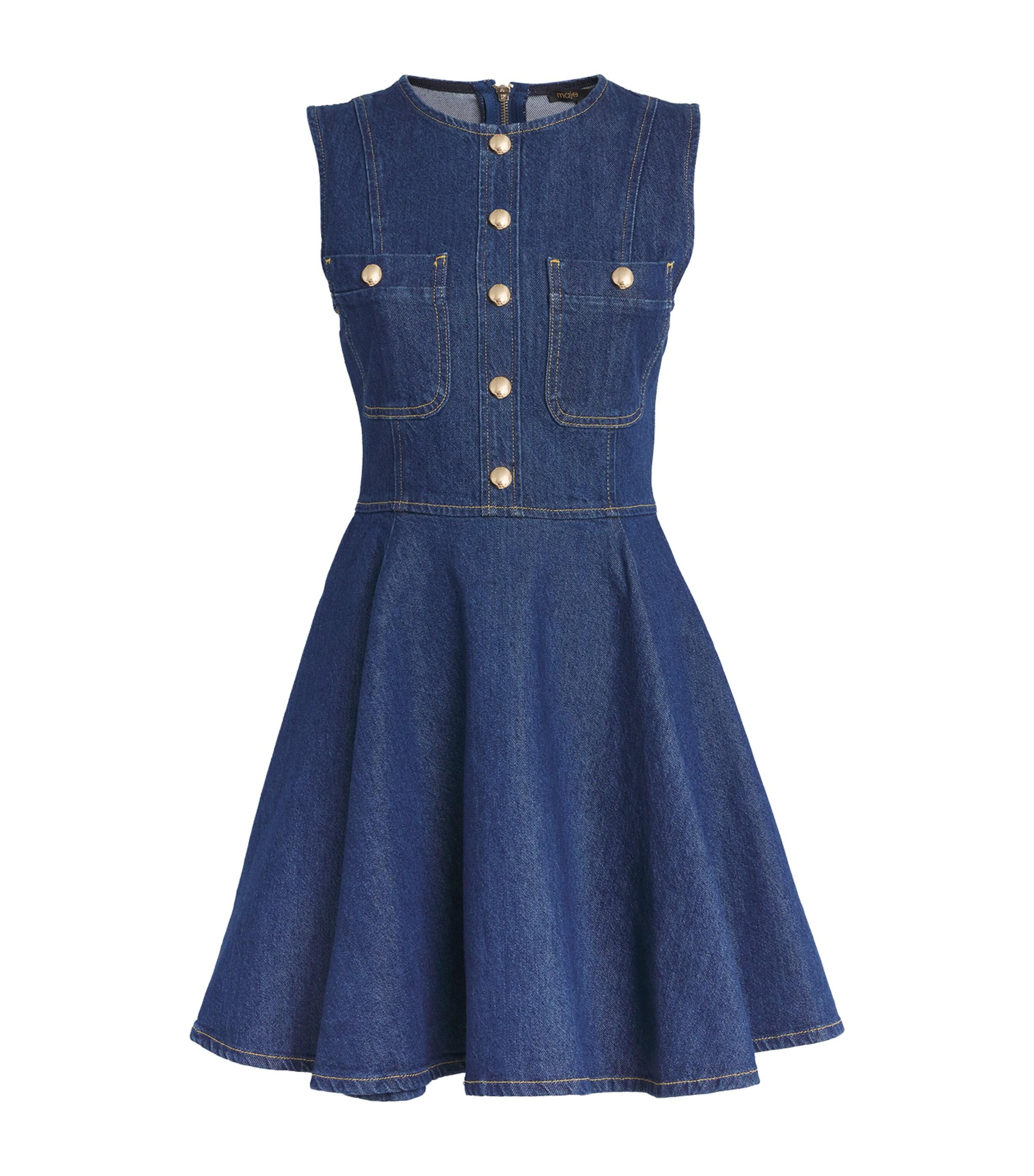 Maje Denim Flared Mini Dress by MAJE