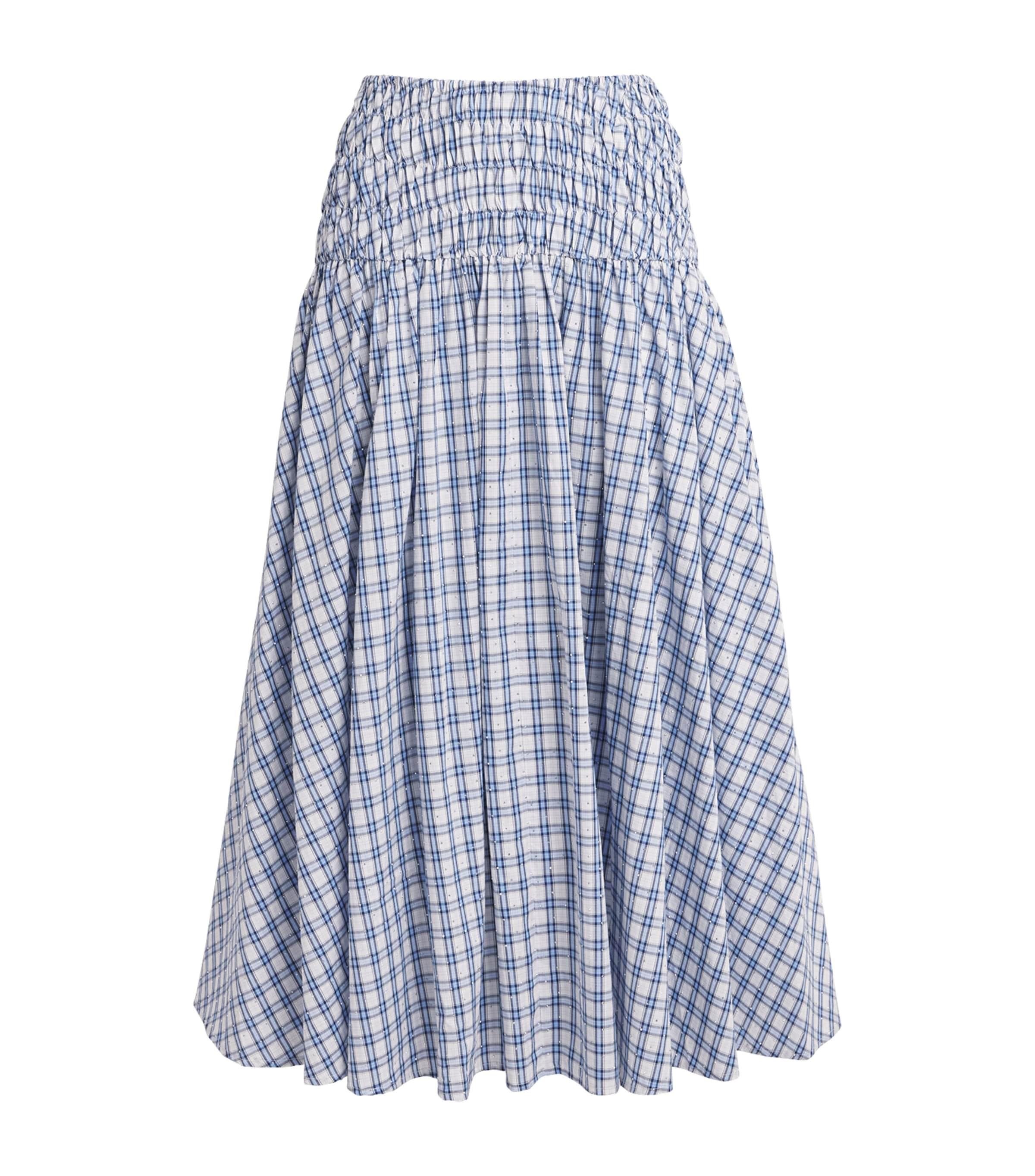 Maje Embellished Check Midi Skirt by MAJE