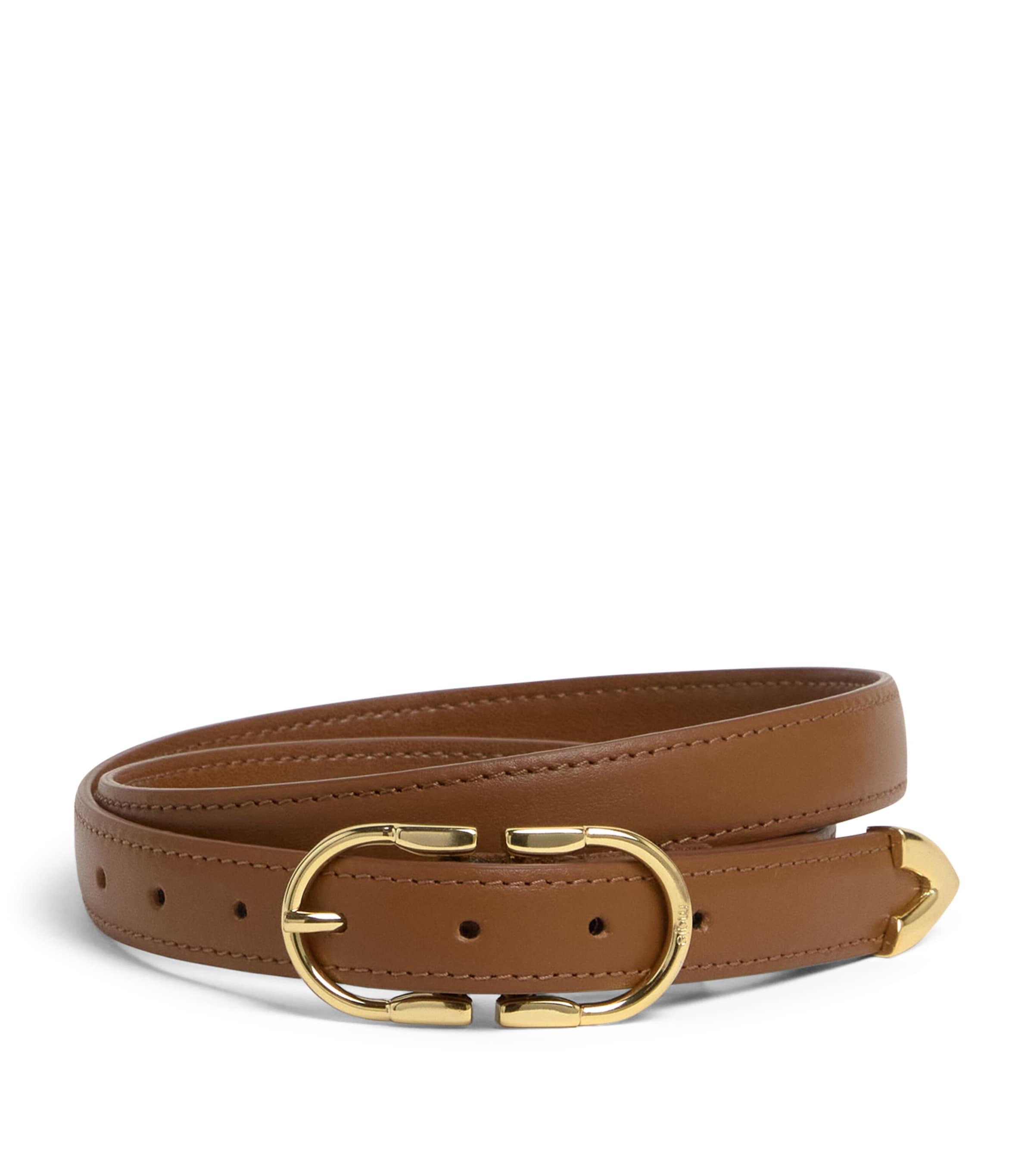 Maje Leather Double-Buckle Belt by MAJE