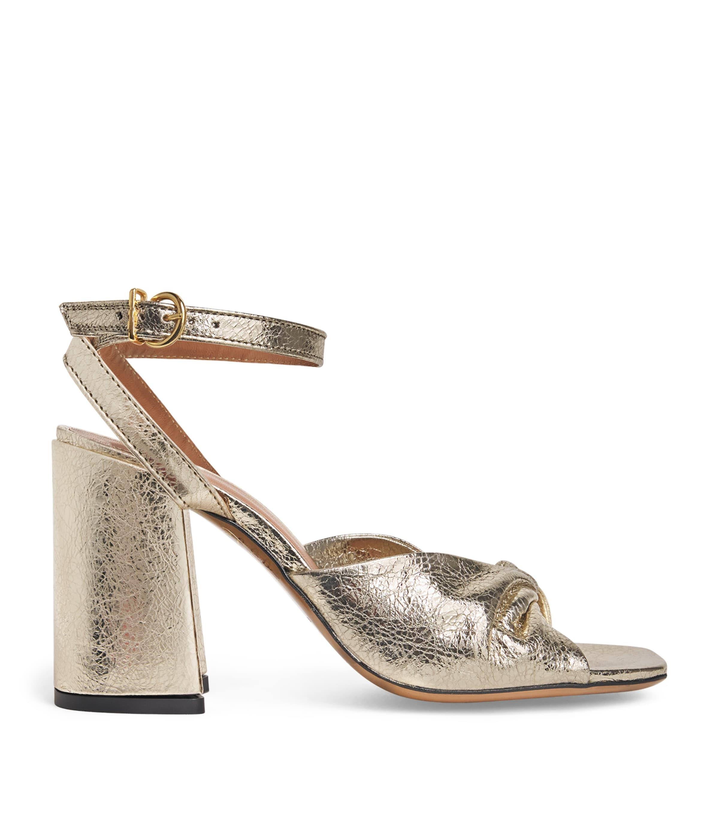 Maje Metallic Leather Twisted Sandals 85 by MAJE