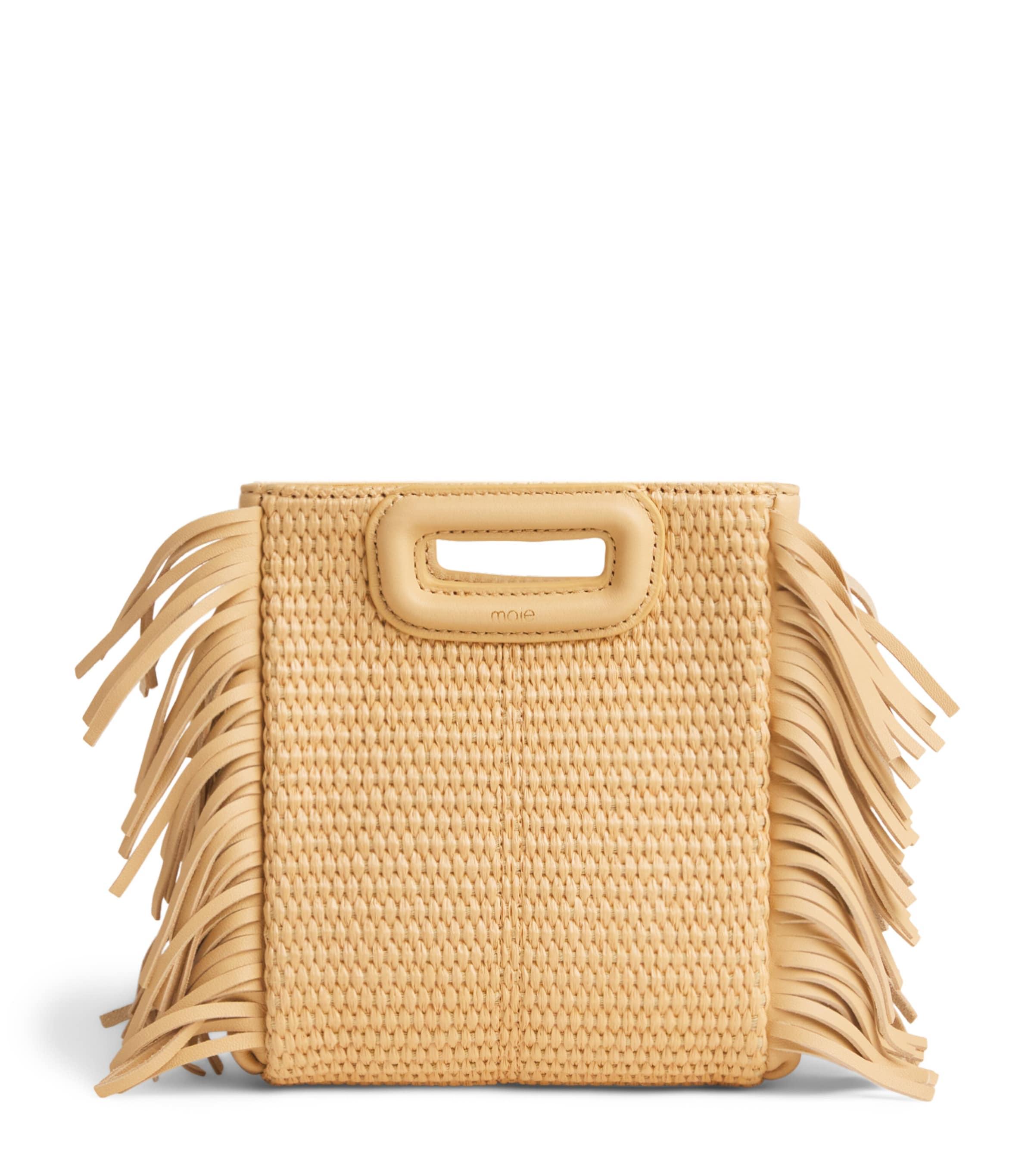 Maje Mini Raffia-Effect M Top-Handle Bag by MAJE