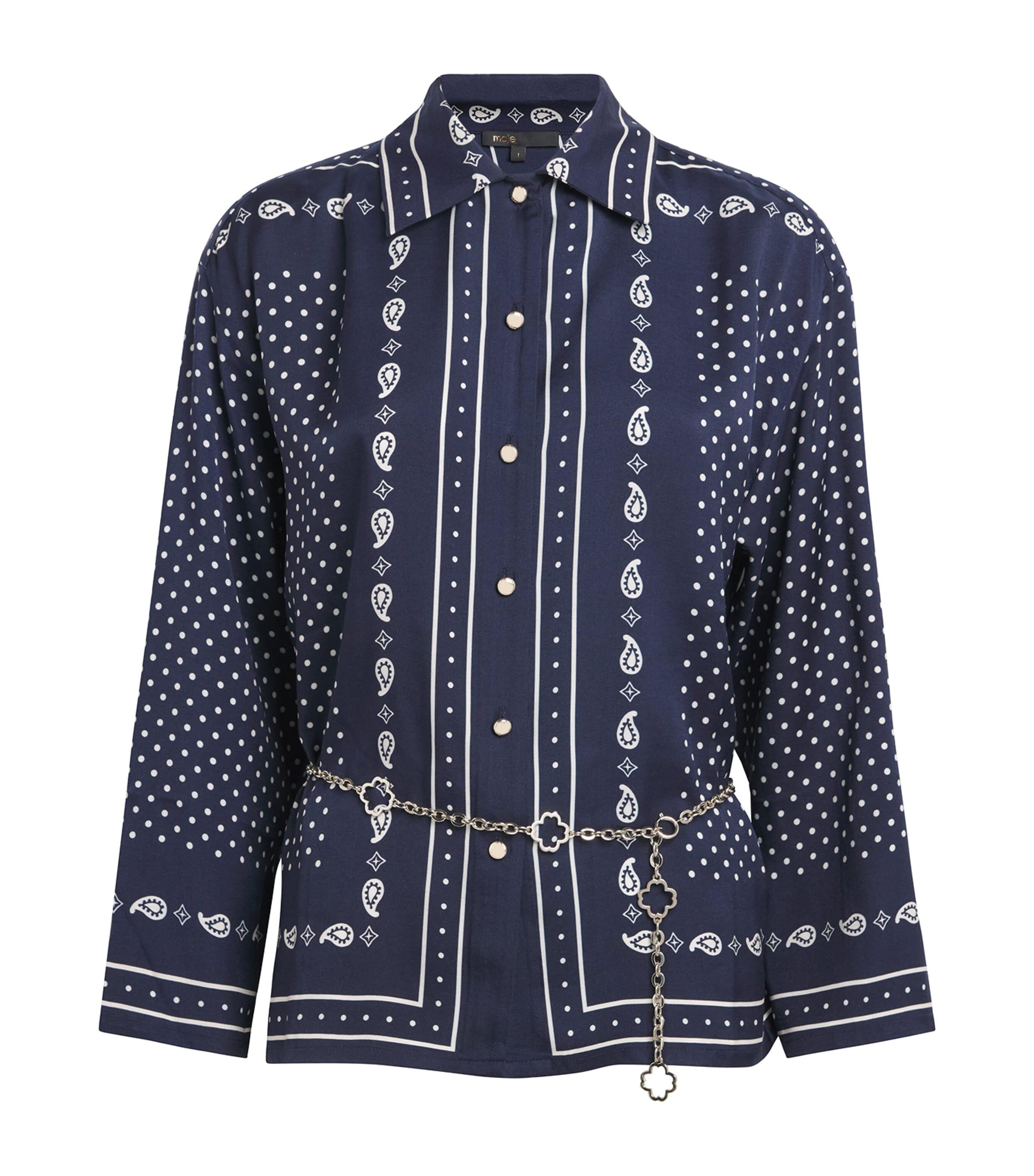 Maje Printed Belted Shirt by MAJE