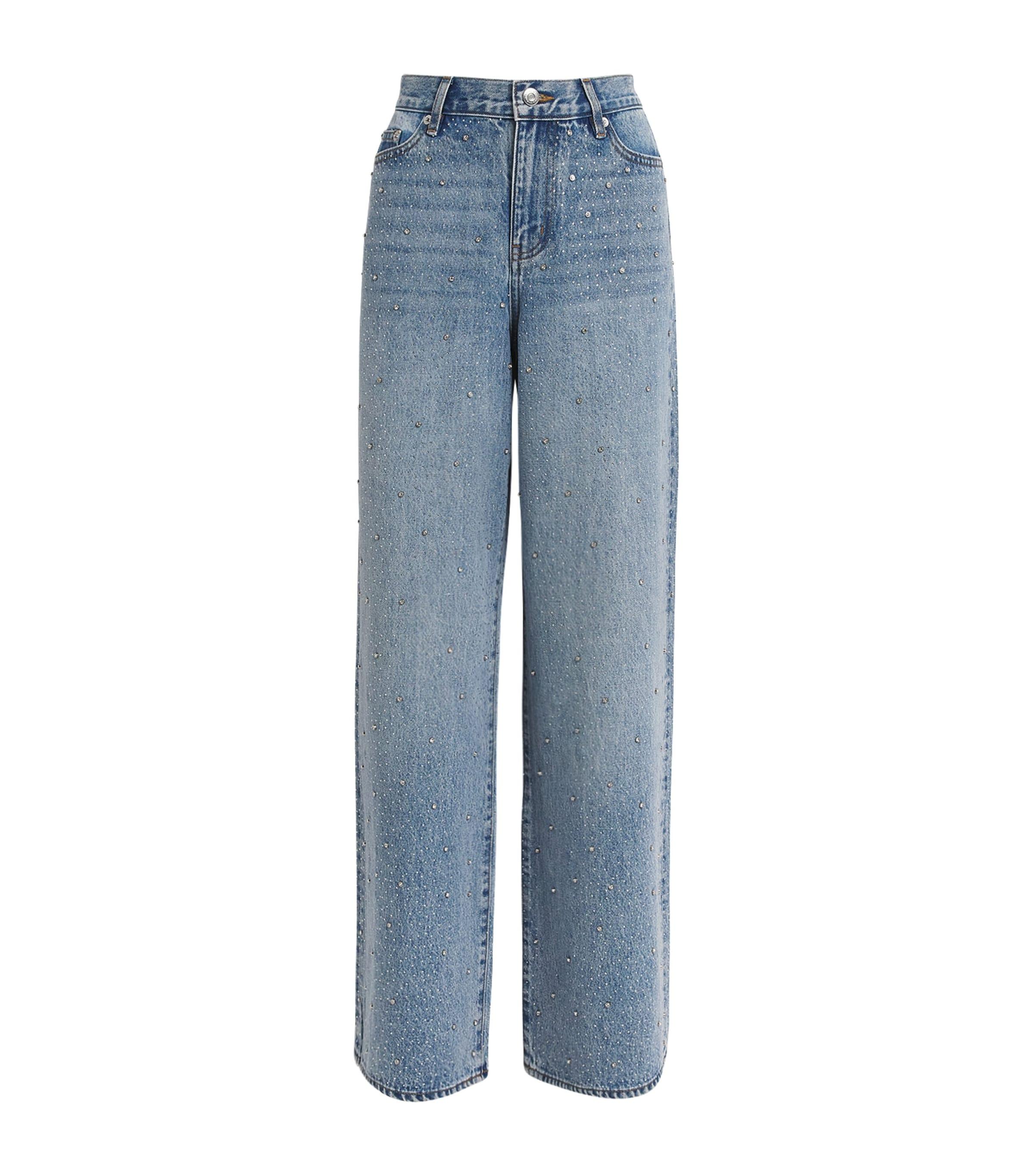 Maje Rhinestone Wide-Leg Jeans by MAJE