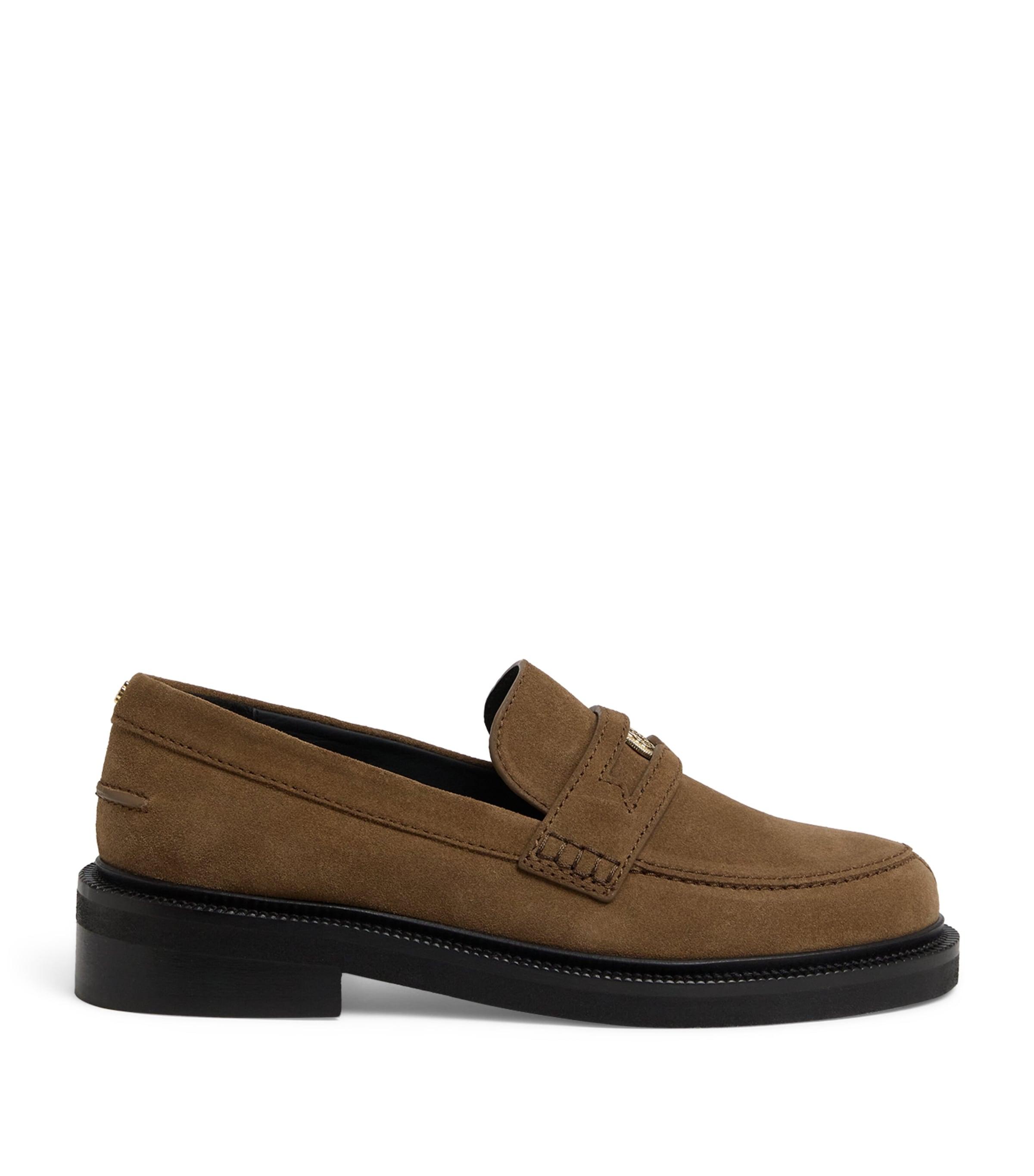 Maje Suede Penny Loafers by MAJE