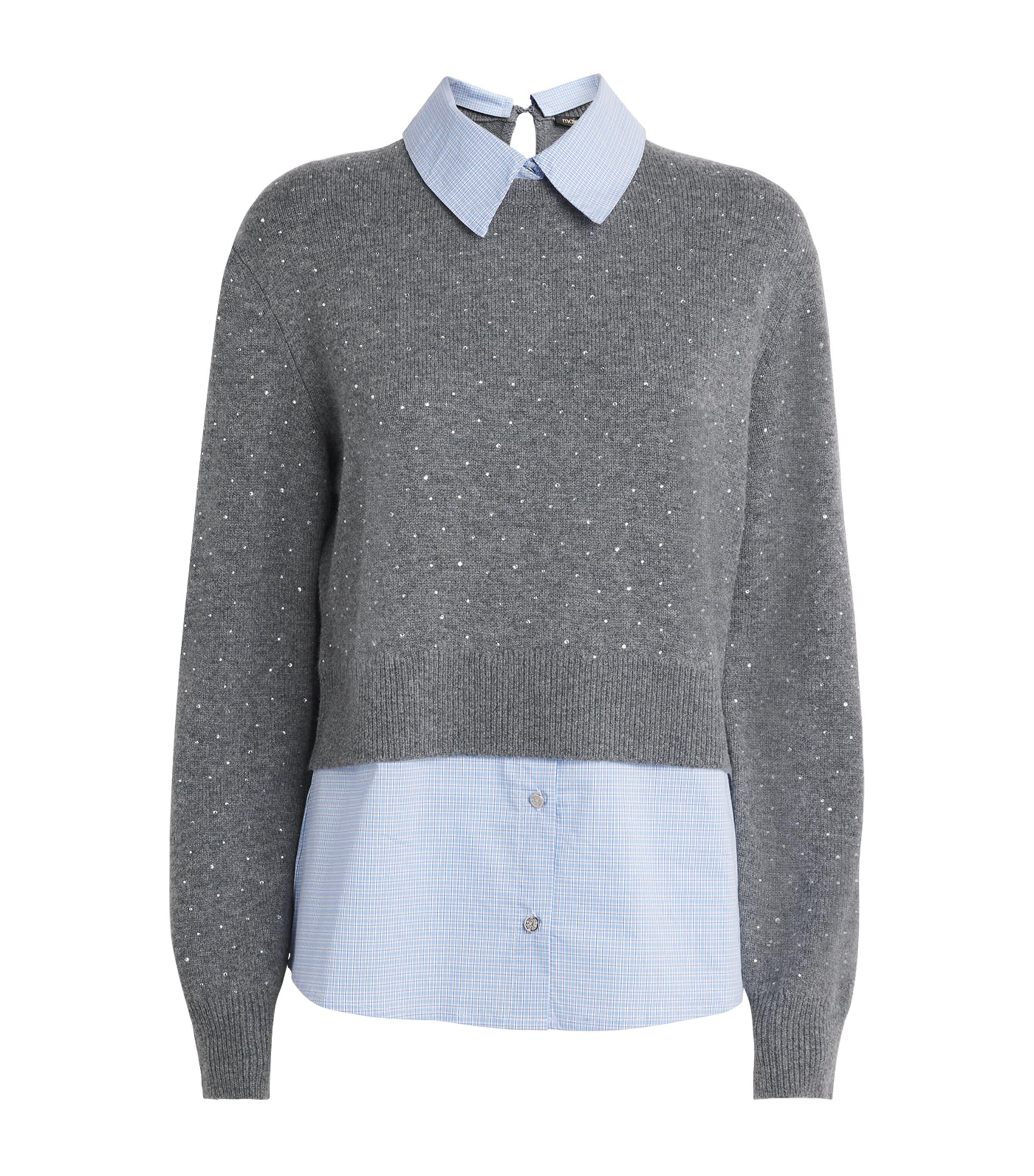 Maje Wool-Blend 2-In-1 Sweater and Shirt by MAJE