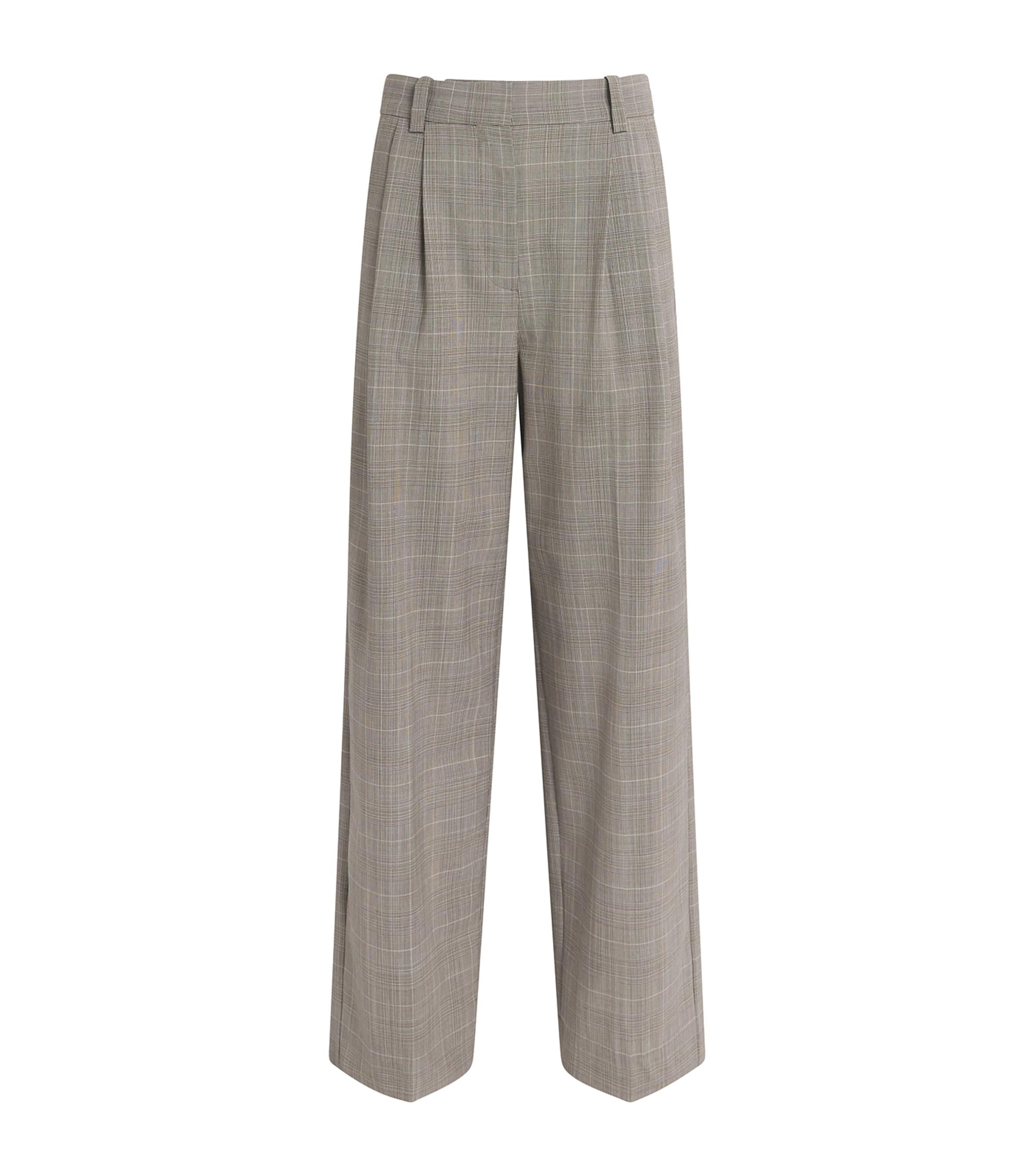 Maje Wool-Blend Check Tailored Trousers by MAJE
