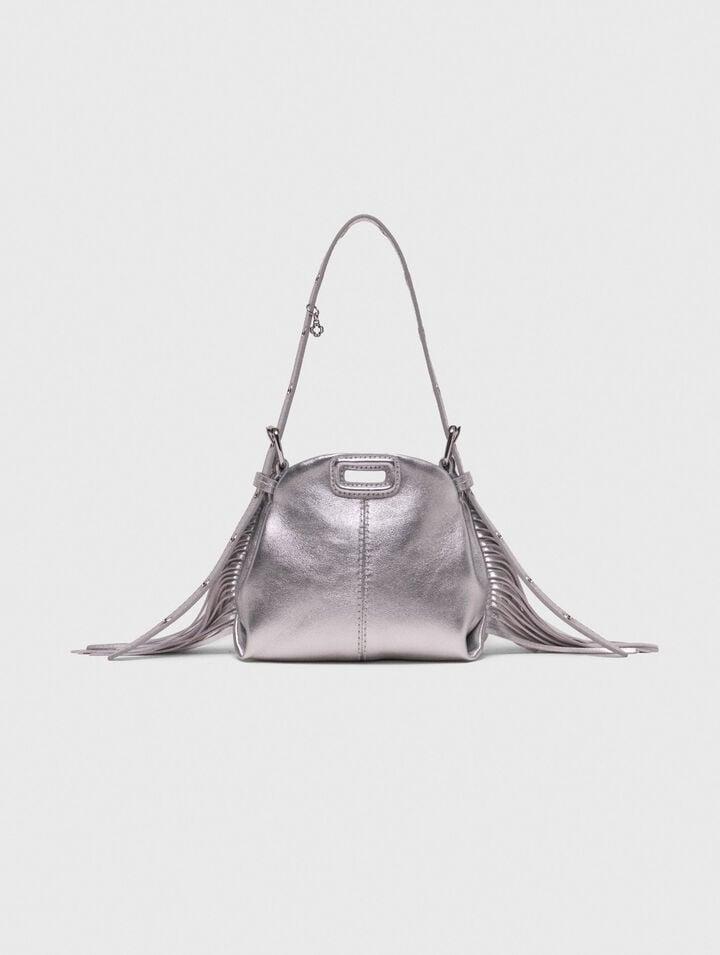 Metallic leather Miss M micro bag by MAJE