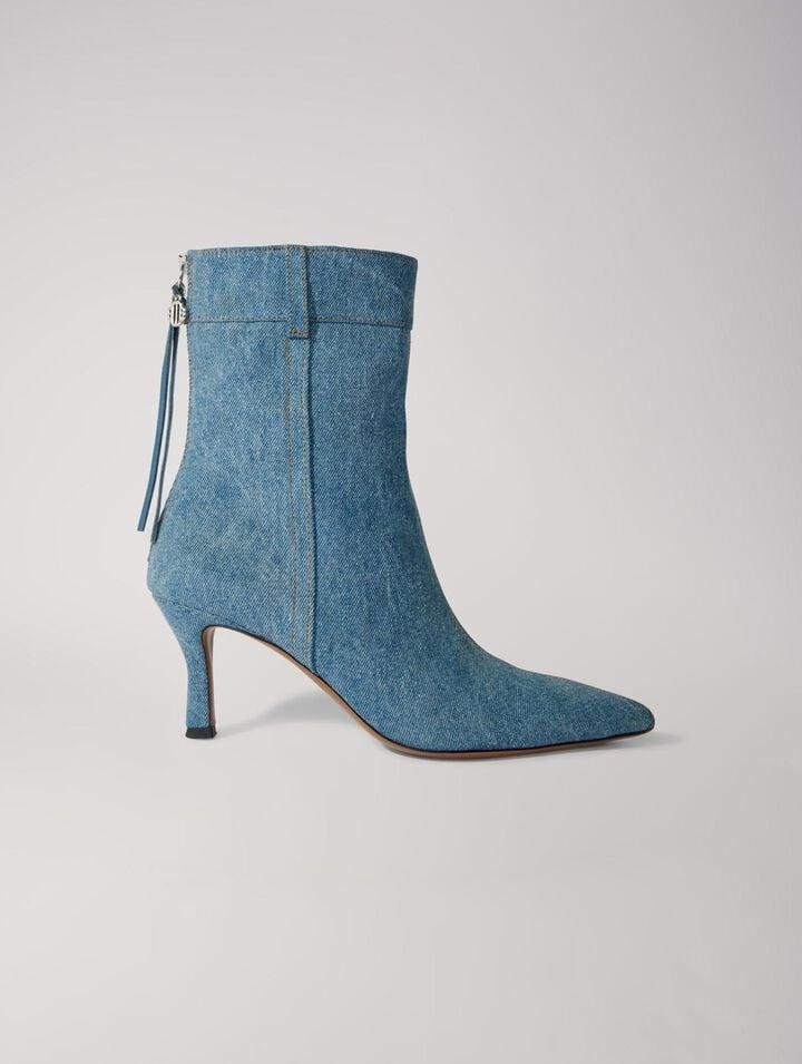 Mfach_ - Denim boots with pointed toe by MAJE