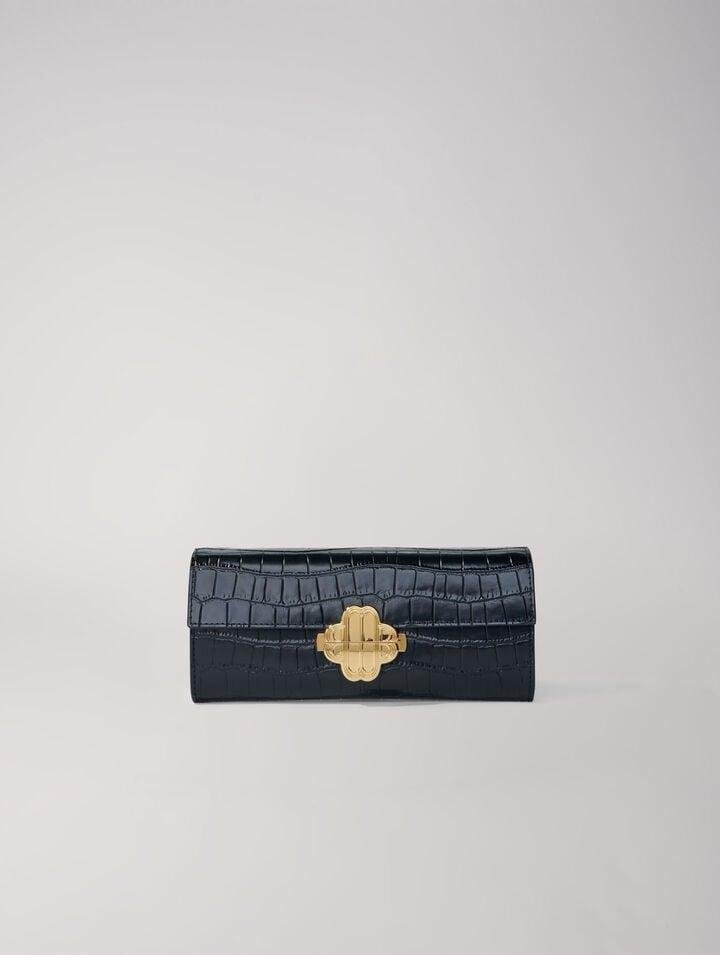 Mfapm_ - Croc-effect embossed leather bag by MAJE