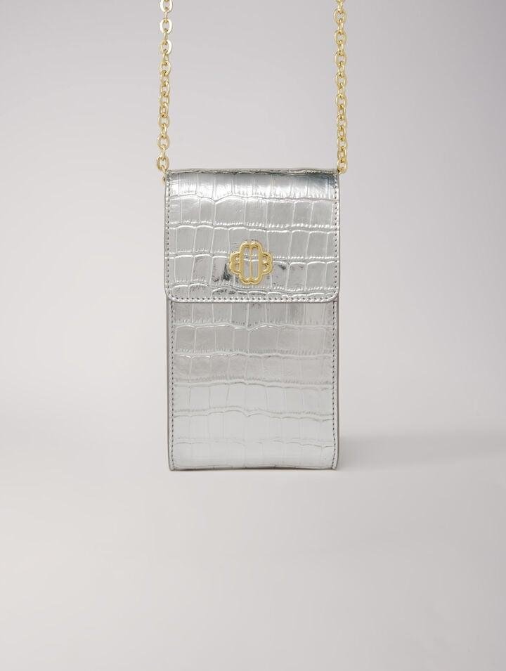 Mfapm_ - Metallic embossed leather clutch by MAJE