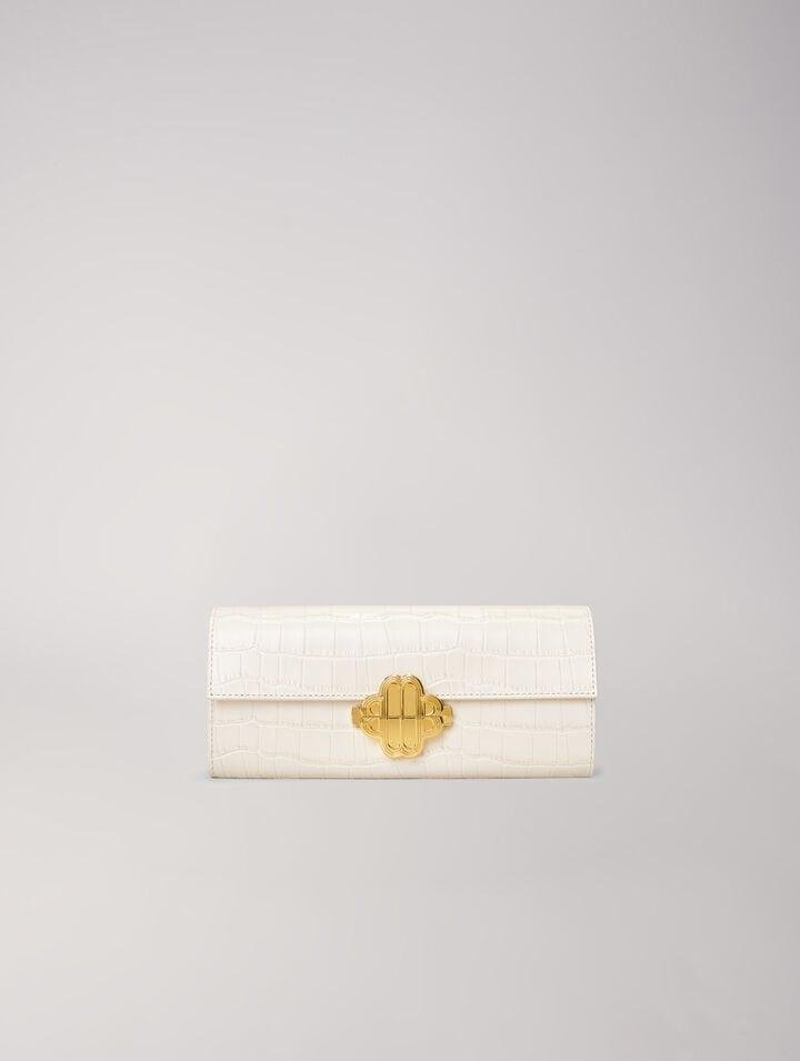 Mfapm_P - Croc-effect embossed leather bag by MAJE